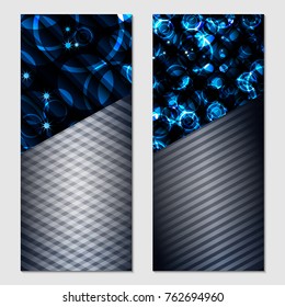 Vertical gift glitter, festive design background. Postcard for a Merry New Year and Merry Christmas. For a banner, flyer, label, certificate, company card. Vector. Colorful.