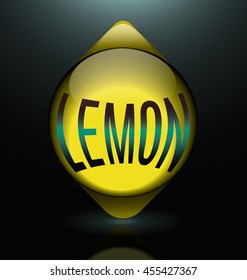 vertical glass lemon text abstract logo yellow