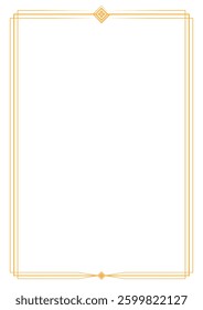 Vertical gold border on white background template with elegant and modern design. Minimalist gold border vector for certificates, invitations, luxury stationery, or decorative frames.