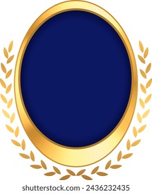 A vertical golden laurel frame that could be used for awards, etc.