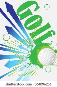 Vertical golf poster with arrows
