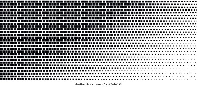 Vertical gradient of black and white squares. Halftone texture. Vector illustration Monochrome dots background.