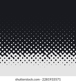 Vertical Gradient Halftone Dots Background. Pop Art Texture. Vector Illustration. Design for Presentation Banner, Flyer, Business Cards, Stickers.