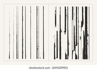 Vertical grainy stripes black and white vector texture – detailed grunge linear background with rough noise for abstract vintage and modern design projects.