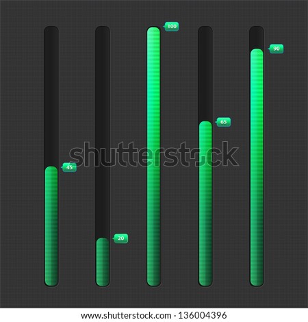 Vertical green loading bar. Collection of modern progress loading bars, eps 10