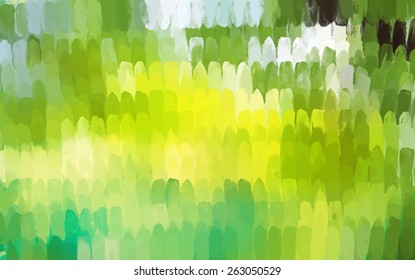 Vertical green tones brush strokes background. Vector version 