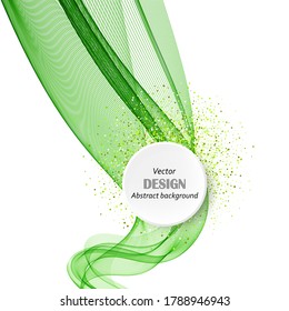 
Vertical green wave on a white background. Design element