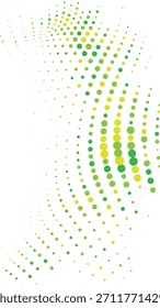 Patrón de onda de semitono amarillo verde Vertical para carteles modernos, marca de Naturaleza, diseños digitales Abstractas, Ilustración vectorial de fondos frescos