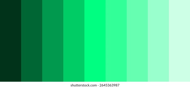 Fundo gradiente verde-turquesa vertical, apresentando uma gama vibrante de matizes que vão do verde-escuro à casa da moeda clara. Ideal para telas de fundo de design ou referência de cor frescas
