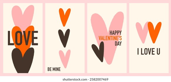 Vertical greeting cards. Valentine's Day. Stories template.