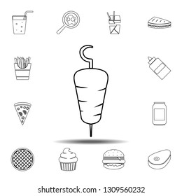 Vertical Grill Meat icon. Simple thin line, outline vector element of Fast food icons set for UI and UX, website or mobile application