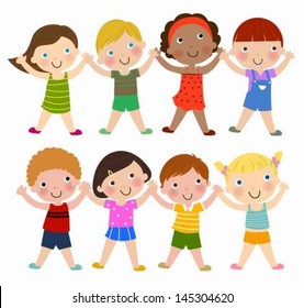 Vertical Group of Children