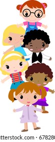 Vertical Group of Children