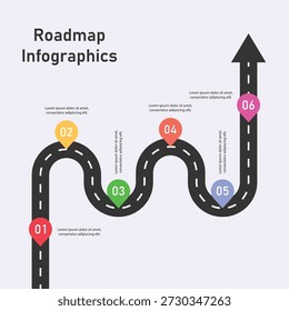 Vertical Growth Roadmap Timeline Infographic