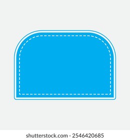 Vertical Half Rounded Shape with Blue Color. Second Style Label Icon. High Quality Vector Icon. Editable Vector