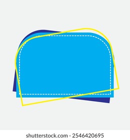 Vertical Half Rounded Shape with Blue Color. Eighth Style Label Icon. High Quality Vector Icon. Editable Vector