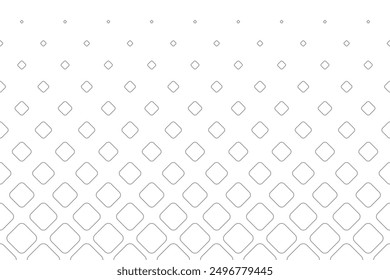 Vertikaler Halbton mit grauem, gerundetem Rhombusmuster. Vektorhintergrundgrafik.