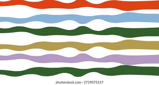 Vertical hand drawn line rainbow pattern seamless. Vector print with lines of different colors. Printing on fabric and paper.