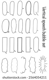 Vertical handwritten speech bubble set