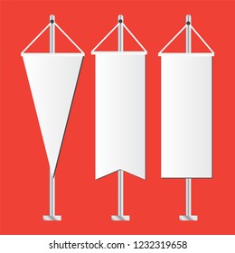 Vertical hanging banners. advertising background banners vector