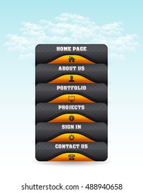 Vertical  Header Web Menu Design
