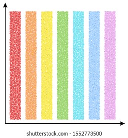 Vertical heart graph 7 color for present.