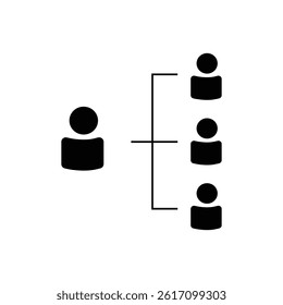 Vertical Hierarchy Icon for Depicting Rank or Management Levels in Business