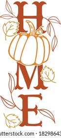 Vertical Home Porch Sign with pumpkin | Fall/Autumn themed