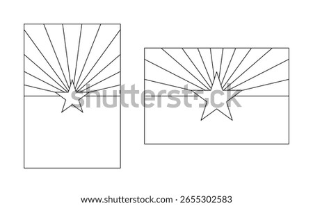 vertical and horizontal arizona flag outline. vector illustration