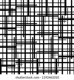 Vertical horizontal lines pattern vector. Design stripe black on white background. Design print for wallpaper, textile,  tralle, background. Set 1