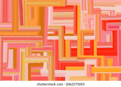 Líneas verticales y horizontales, colores rojo amarillo y rosa, fondo abstracto moderno. Ángulos y rectángulos multicolores.