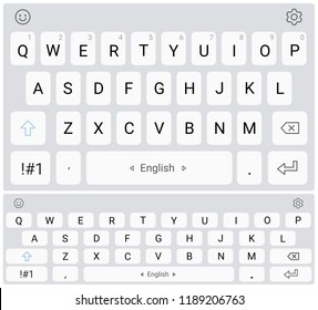 Vertical and horizontal position vector screen smartphone keyboards.