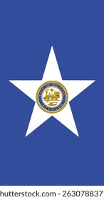 Vertical Houston, Texas Flag, USA