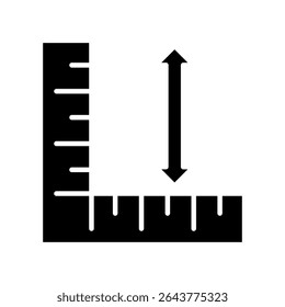 Ilustración vectorial de glifo de icono de Vertical