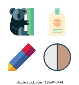 vertical icon set. vector set about contrast, koala, pencil and id icons set.