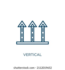 vertical icon. Thin linear vertical outline icon isolated on white background. Line vector vertical sign, symbol for web and mobile