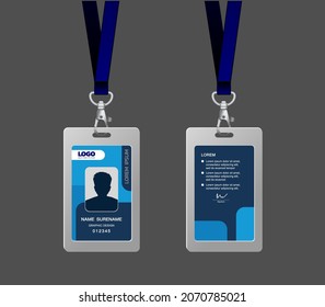Plantilla de diseño de tarjeta de identificación vertical frontal - posterior
El azul claro es el azul, moderno y limpio.