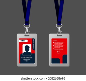 Vertical ID Card Design Template Front - Back, modern and clean.