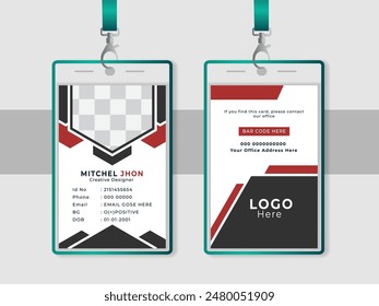 Vertical Id card design Template. Modern and minimalist id card template. Creative id card design for your company employee.