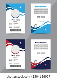 Vertical Id card design Template. Modern and minimalist id card template. Creative id card design for your company employee.