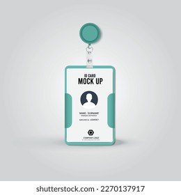 vertical id cards holder mockup with Vector Design