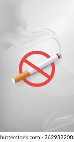 vertical illustration of cigarettes on a grey background on World No Smoking Day