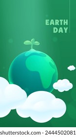 Vertical illustration of Earth Day celebration