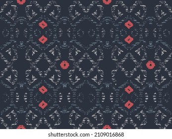 Vertical indigo seamless ethnic pattern