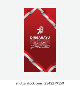 Vertical indonesia independence day celebration banner or post social media isolated