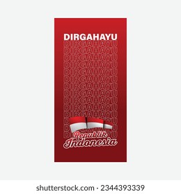 Vertical indonesia independence day celebration banner or post social media background