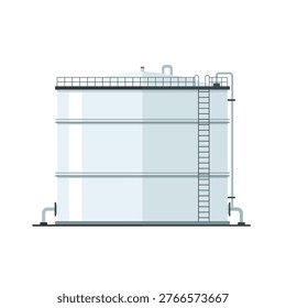 Vertical industrial storage tank vector illustration isolated on white background
