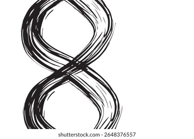 Vertical infinity brush chains on white  background. Design illustration for decoration, wall decor, wallpaper, cover, banner.