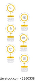 Vertical infographic design with icons and 6 options or steps. Thin line. Infographics business concept. Can be used for info graphics, flow charts, presentations, mobile web sites, printed materials.