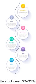 Vertical infographic design with icons and 6 options or steps. Thin line. Infographics business concept. Can be used for info graphics, flow charts, presentations, mobile web sites, printed materials.